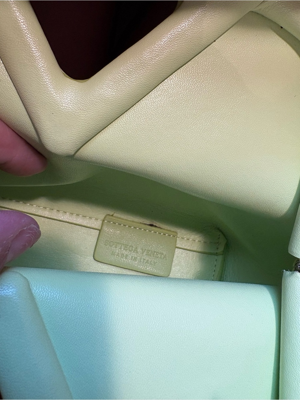 Bottega Veneta Lime Green Triangle-Handle Crossbody - Picture 2 of 3